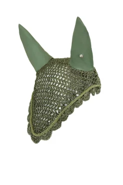horze Bonnet Anti-Mouches Victoria Vert Kaki Beetle Outlet