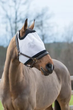 horze Bonnet Masque Anti-Mouches Noir/Blanc Discount