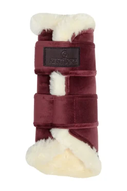 kentucky Brushing Boots Velvet Contrast Horsewear Burgundy Dark Red Sale