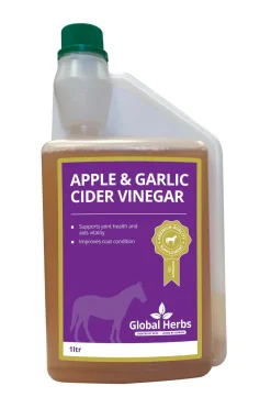globalherbs Complement Alimentaire De Soin Pour Equins¨Vinaigre De Cidre De Pomme + Ail Global Herbs Apple & Garlic Cider Vinegar, 1 L Pas D'Indication Sale