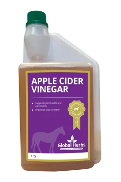 globalherbs Complement Alimentaire De Soin Vinaigre De Cidre De Pomme Global Herbs Apple Cider Vinegar, 1 L Pour Equins Pas D'Indication New