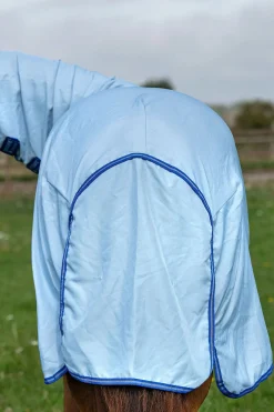 horseware Couverture Anti-Eczéma Amigo Avec Couvre-Encolure Fixe, Poney Azure Blue/ Strong Blue/ Silver Hot