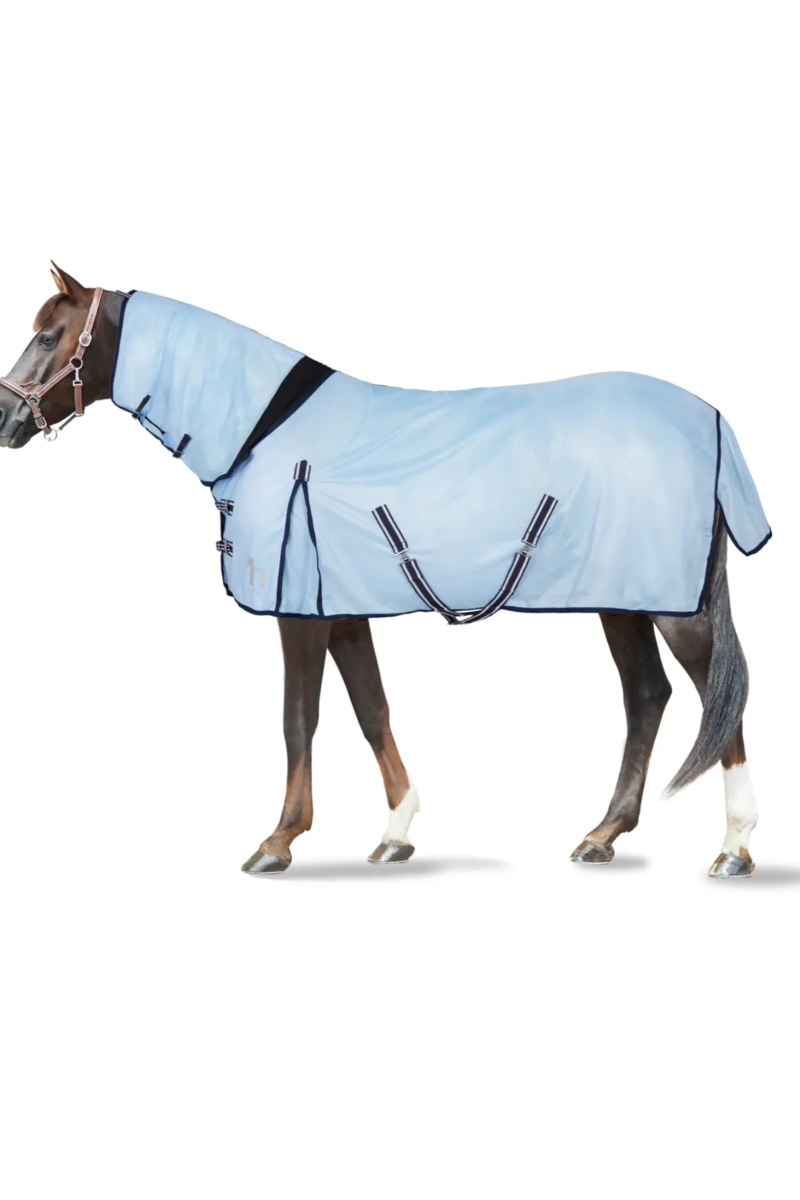 horze Couverture Anti-Insectes Avec Couvre-Encolure Freja Bleu Clair Hot