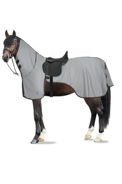 horze Couverture Anti-Insectes Pour Monter A Cheval Eira Avec Encolure Amovible Gris Hot