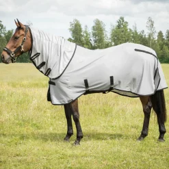 backontrack Couverture Anti-Mouches Butzer Back On Track Avec Capuche Silver Grey Clearance