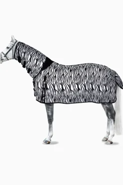 horze Couverture Anti-Mouches Defender Avec Couvre-Encolure Zebra Print