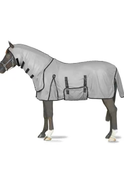 horze Couverture Anti-Mouches Paso Fino Avec Couvre-Encolure Et Protection Uv Titanium Grey Hot