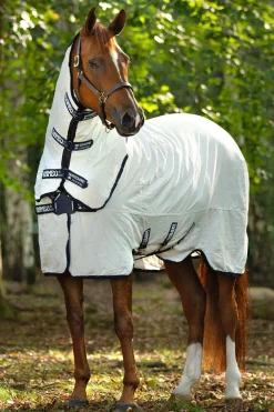 horseware Couverture Anti-Mouches Rambo Natura White/Dark Blue Sale