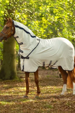 horseware Couverture Anti-Mouches Rambo Natura White/Dark Blue Sale
