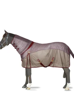 horze Couverture Anti-Mouches Kenya Avec Couvre-Encolure Rhubarb Dark Red Best