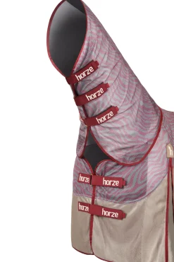 horze Couverture Anti-Mouches Kenya Avec Couvre-Encolure Rhubarb Dark Red Best