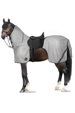 horze Couverture Anti-Mouches Pour Monter A Cheval Paso Fino Avec Couvre-Encolure Amovible Et Protection Uv Titanium Grey Discount