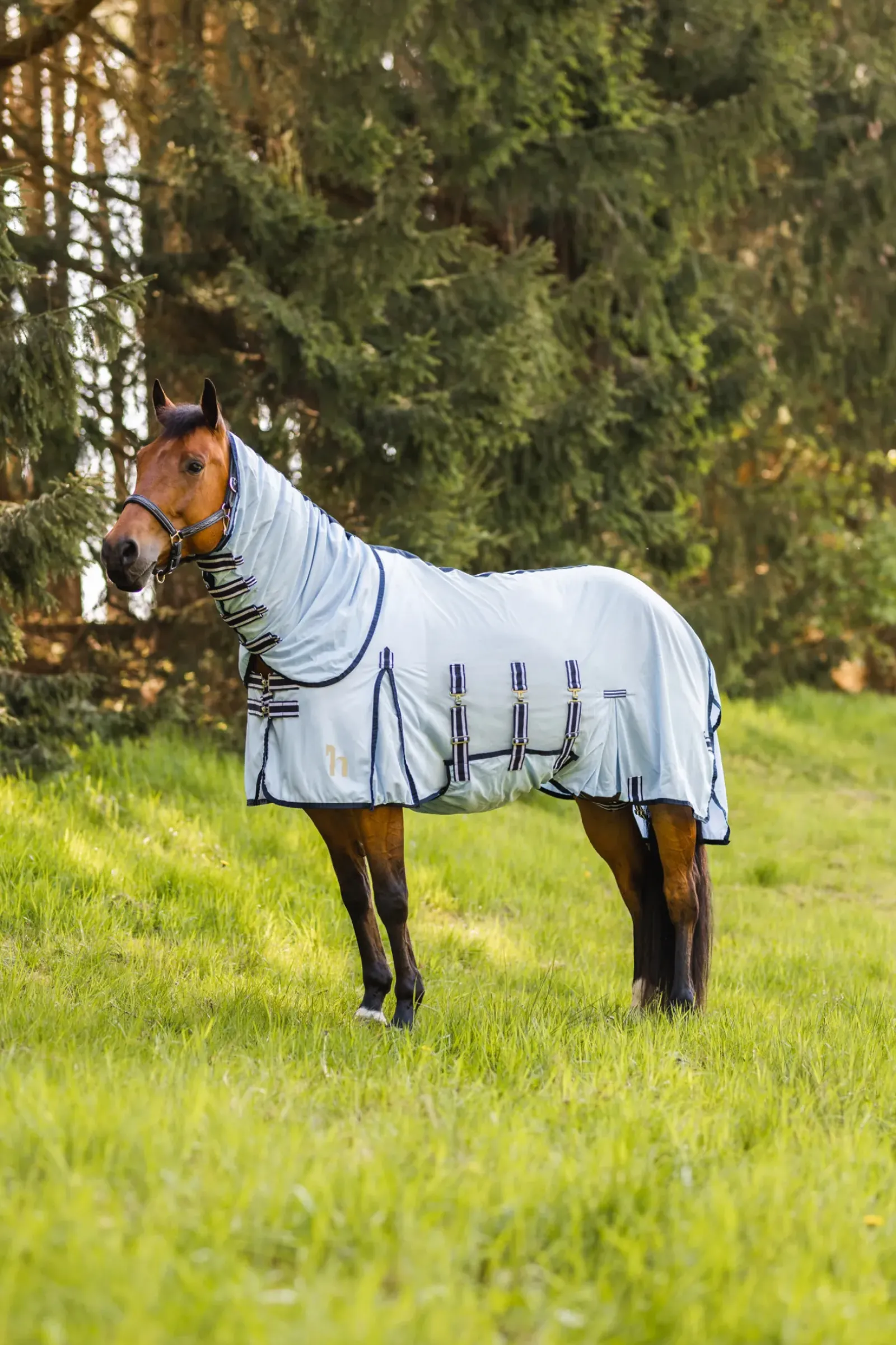 horze Couverture Combo Anti-Insectes Freja Bleu Clair Sale