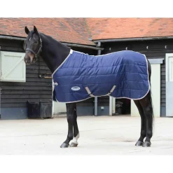 weatherbeeta Couverture D'écurie 210 D, Epaisseur Moyenne/Legere, Piquee Courtepointe, Comfitec, 110G Navy/Silver/Red New