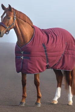 horseware Couverture D'écurie Rambo Doublure Gaufree, 100 G Burgundy/Burgundy/ Teal/ Navy Hot