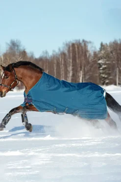horseware Couverture D'Exterieur Rhino Original Medium Vl, 250G Navy/ Grey/ Aqua Blue Clearance
