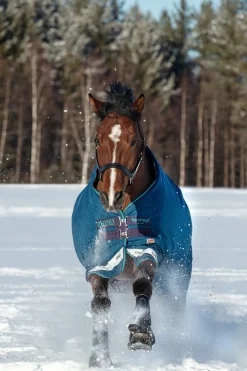 horseware Couverture D'Exterieur Rhino Original Medium Vl, 250G Navy/ Grey/ Aqua Blue Clearance