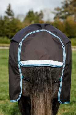 horseware Couverture D'Exterieur Amigo Bravo 12 Plus Fermeture Disque, 250 G Excalibur/Aqua & Turquoise New