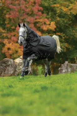 horseware Couverture D'Exterieur Amigo Bravo 12 Reflective Plus Avec Couvre-Encolure Amovible, 250 G Black/Reflective/Black