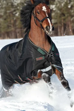 horseware Couverture D'Exterieur Rambo Original Avec Soufflets D'Aisance, 200 G Black/Green/Red Sale