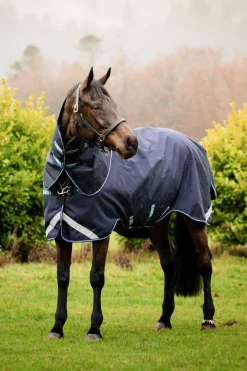 horseware Couverture D'Exterieur Rambo Duo Force Avec Couvre-Encolure Amovible, 0 G Dark Blue/Dark Blue/White Online