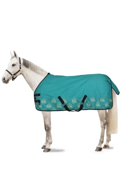 horze Couverture D'Exterieur Carrousel Magique Poney Avec Doublure Polaire Green Blue Slate New