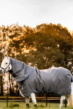 horseware Couverture D'Exterieur Rhino Hexstop Plus Vari-Layer, 250 G Grey/ Indigo Dark Blue Discount