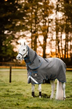 horseware Couverture D'Exterieur Rhino Hexstop Plus Vari-Layer, 250 G Grey/ Indigo Dark Blue Discount