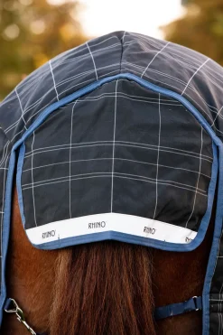 horseware Couverture D'Exterieur Rhino Reflectech Plus Vari-Layer Avec Couvre-Encolure Amovible, 250 G Midnight Dark Blue/ Indigo Blue Clearance