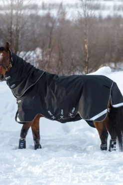 horseware Couverture Amigo Super Bravo Plus Avec Couvre-Encolure Amovible, 250 G Black/Black/White Best