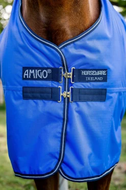 horseware Couverture Amigo Hero Anti-Dechirure 50 G Blue/ Navy/ Grey New