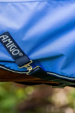 horseware Couverture Amigo Hero Anti-Dechirure 50 G Blue/ Navy/ Grey New