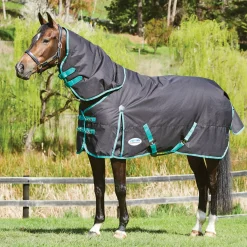 weatherbeeta Couverture Impermeable Green-Tec 900 D Deatch-A-Neck Legere Plus Avec Couvre-Encolure Amovible, 50 G Black/Bottle Green Clearance