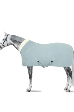 horze Couverture Polaire Geneva Thermocollee Avec Tour D'Encolure En Fourrure Silver Blue Hot