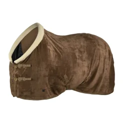 horze Couverture Polaire Lincoln Avec Tour D'Encolure En Fourrure Marron Fonce New