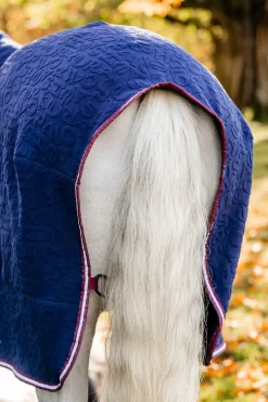 horseware Couverture Sechante En Relief Jersey Navy/Burgundy Discount