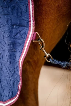 horseware Couverture Sechante En Relief Encolure Douillette Navy/Burgundy Clearance