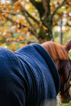 horseware Couverture Sechante En Relief Encolure Douillette Navy/Burgundy Clearance