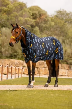 horze Couverture Sechante Wicklow Avec Logo Imprime Dark Navy Best