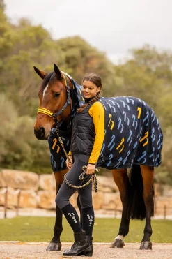 horze Couverture Sechante Wicklow Avec Logo Imprime Dark Navy Best