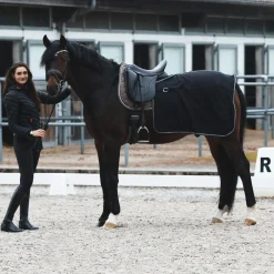 horze Couvre-Reins Couverture Polaire Kiel Noir Discount
