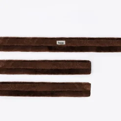 horze Ensemble De Fourreaux De Protection Pour Collier De Chasse En Fausse Fourrure Narvik (3 Pieces) Marron Fonce Clearance