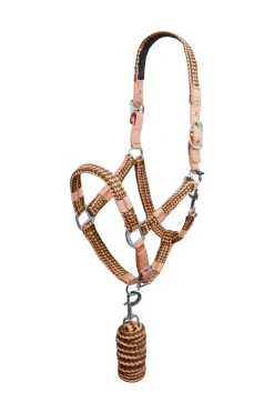 horze Ensemble Tresse Licol Et Longe Coventry Coral Pink/ Coca Moca Brown Discount