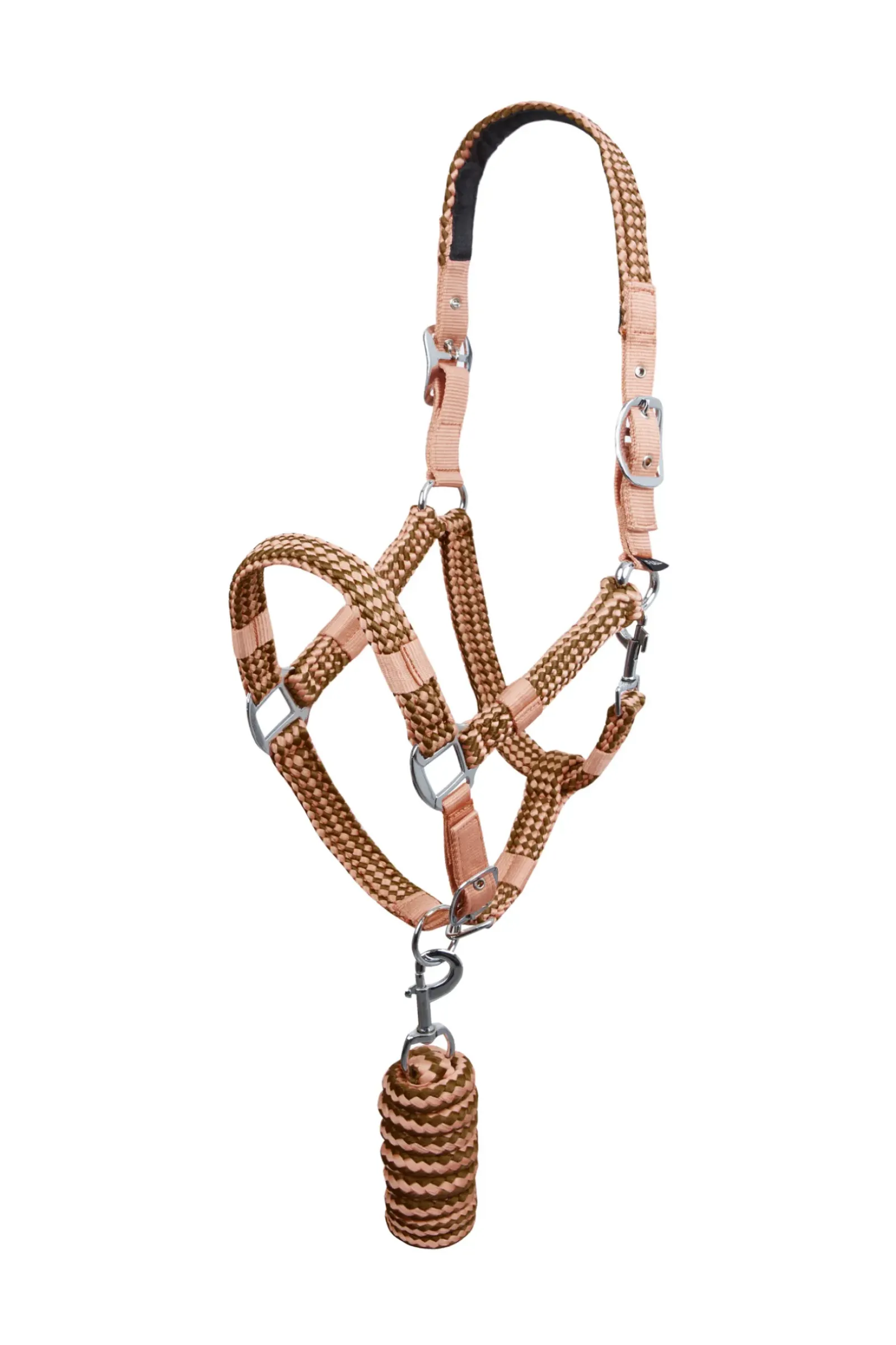 horze Ensemble Tresse Licol Et Longe Coventry Coral Pink/ Coca Moca Brown Discount
