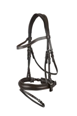 horze Filet Anatomique En Cuir Dark Brown Hot