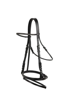 horze Filet En Cuir Avec Frontal Decore Cristal Black