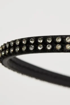 horze Filet En Cuir Avec Frontal Decore Cristal Black