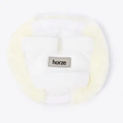 horze Fourreaux De Collier De Chasse En Fausse Fourrure Narvik Blanc Casse Discount
