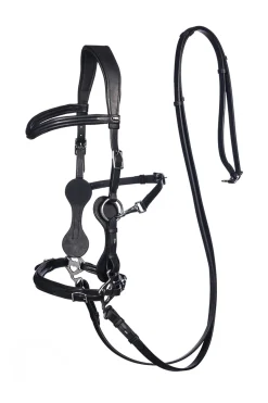 fra Calli Hackamore Bridle (Syst.2) W/Jaw Straps, Scissors & Rein Black Hot
