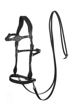 fra Dandy Sidepull (System 3) Leather, W/ Leather Clip Reins Black
